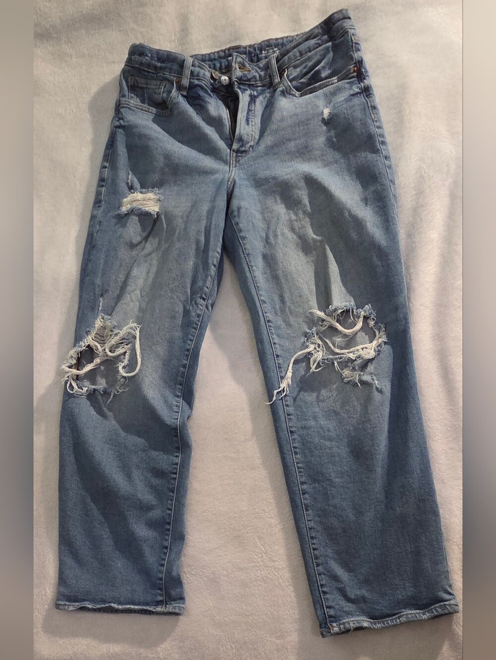 Old Navy High-Rise O.G. Loose Secret-Smooth Pocket Ripped Jeans Ripped Boyfriend